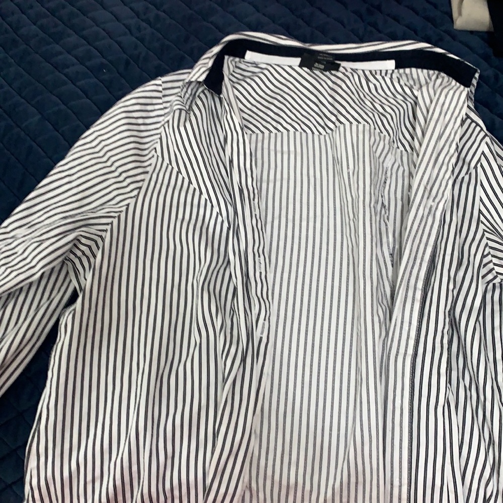Striped button-down shirt